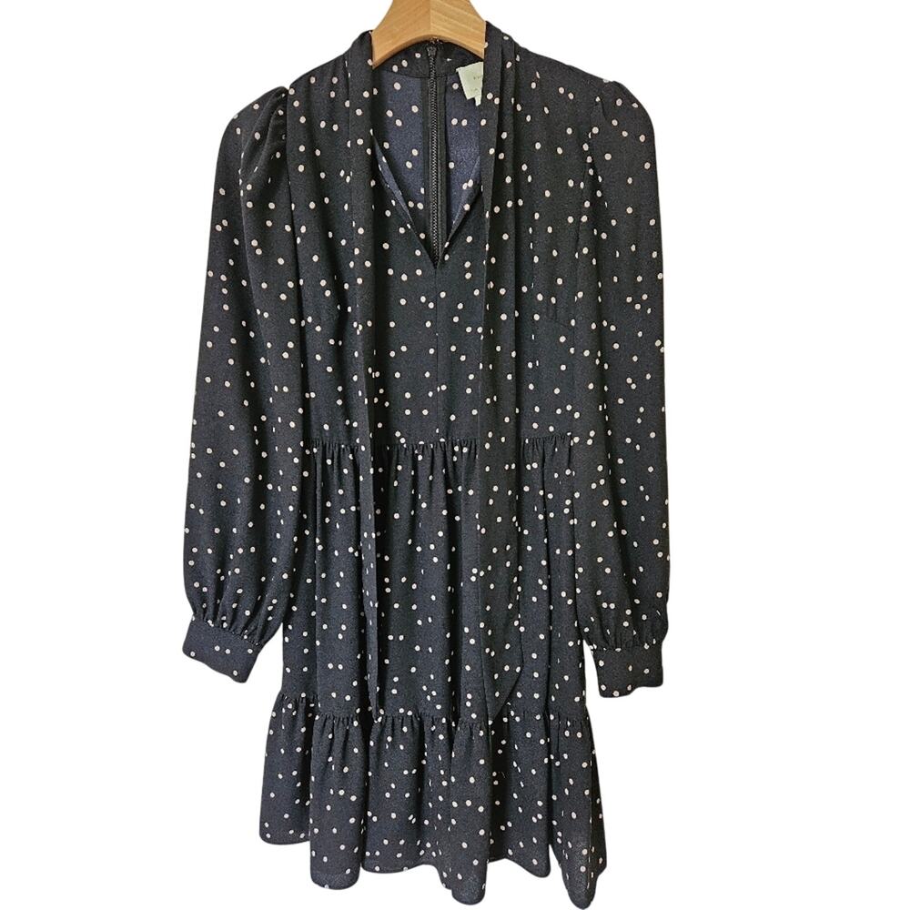 Kate Spade Polka Dot Dress Black & White Fit & Flare Work Office Chic